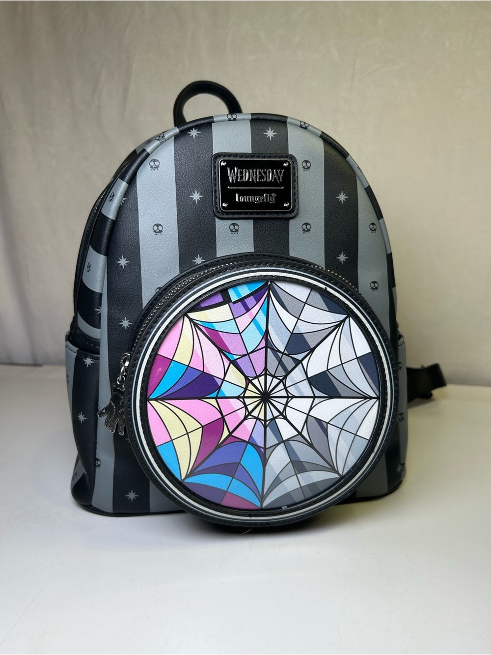 Loungefly Wednesday Nevermore Limited Edition Spiderweb Mini-Backpack Goth Alt
